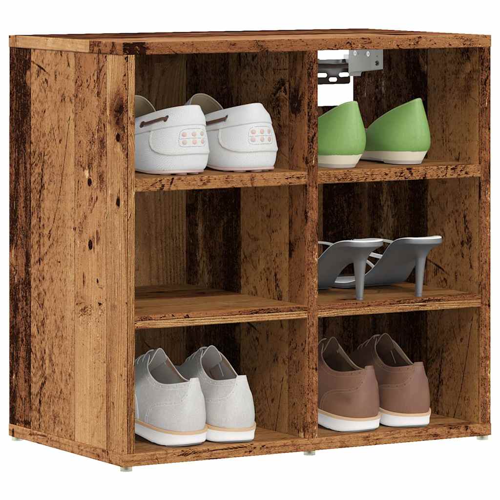 vidaXL Zapateros 2 uds madera vieja 52x30x50 cm en color Madera antigua/Roble artisan/Roble Sonoma y más
