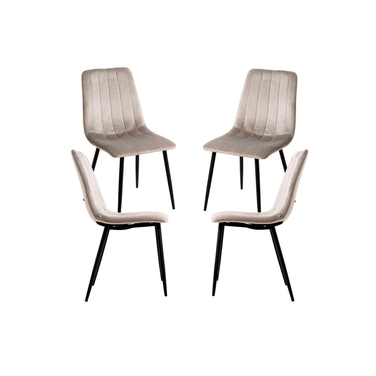 Regalos Miguel - Packs Sillas Comedor - Pack 4 Sillas Liny Terciopelo - Gris claro