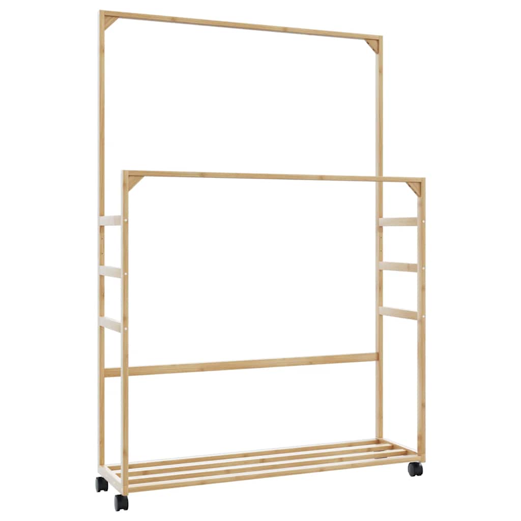 vidaXL Perchero con estantes y ruedas 90x35x155 cm bambú