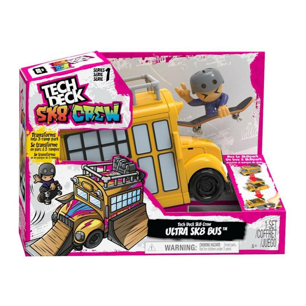 Tech Deck Sk8 Crew Ultra Sk8 Bus con Figura y Skate Juguetes de verano Spin Master