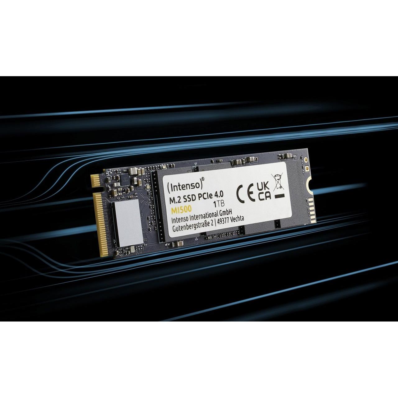 Intenso - Disco Duro Interno SSD MI500 NVMe 1 TB M.2 PCIe 4.0 para PC y portátil, lectura hasta 5300 MB/s y escritura hasta 4500 MB/s, ideal para gaming y creación de contenido