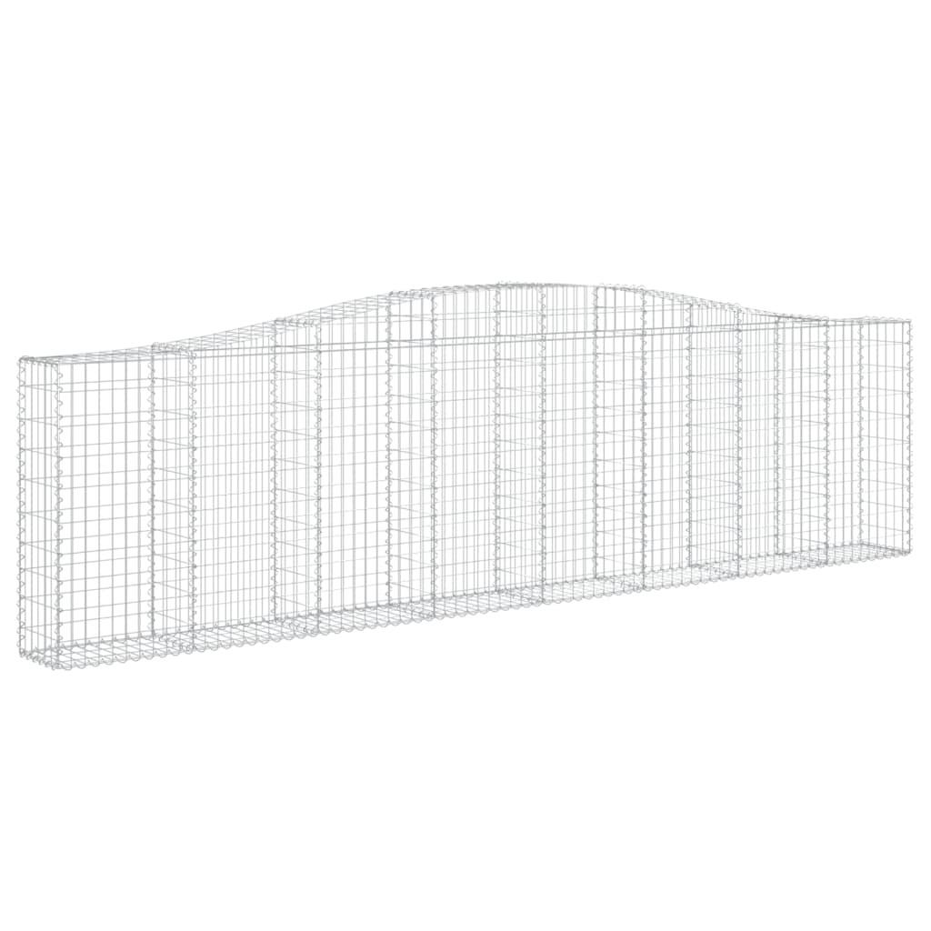 vidaXL Cestas de gaviones 9 uds forma de arco hierro 400x30x100/120 cm