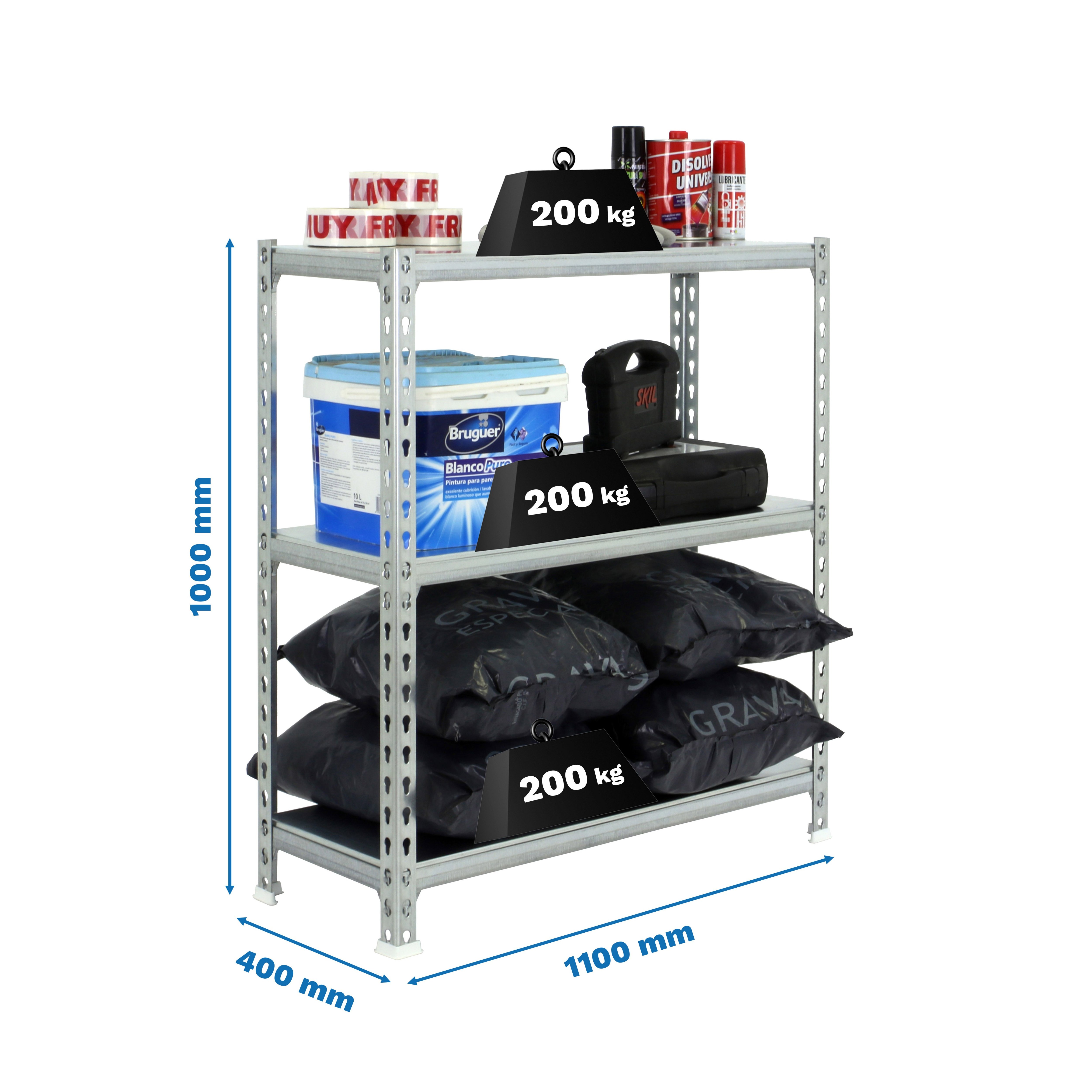Estantería SIMONRACK Simonclick superplus 3/400 1000 galva/galva