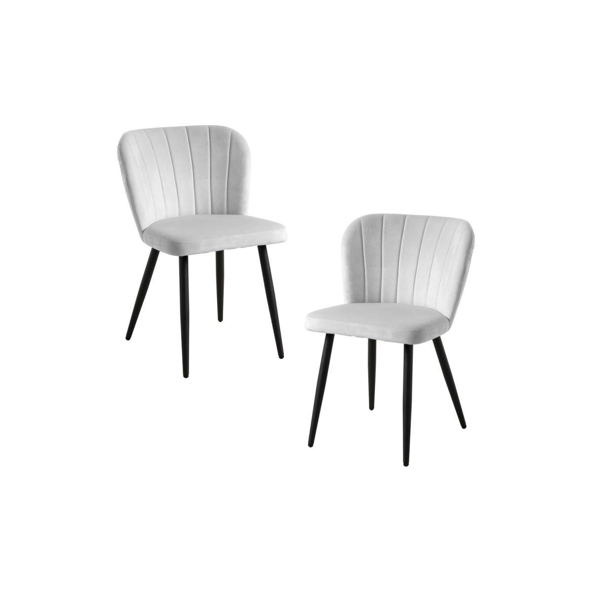 Regalos Miguel - Packs Sillas Comedor - Pack 2 Sillas Luk Terciopelo - Gris claro