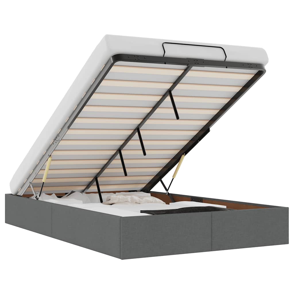 vidaXL Estructura cama otomana sin colchón tela gris oscuro 120x200cm