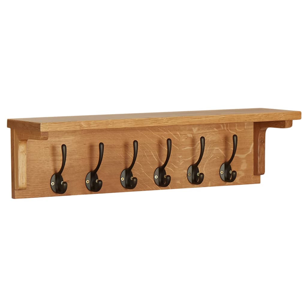 vidaXL Madera Maciza de Roble Perchero Soporte de Abrigos Colgador Dimensiones 60 x 16 x 16 cm, 90 x 16 x 16 cm