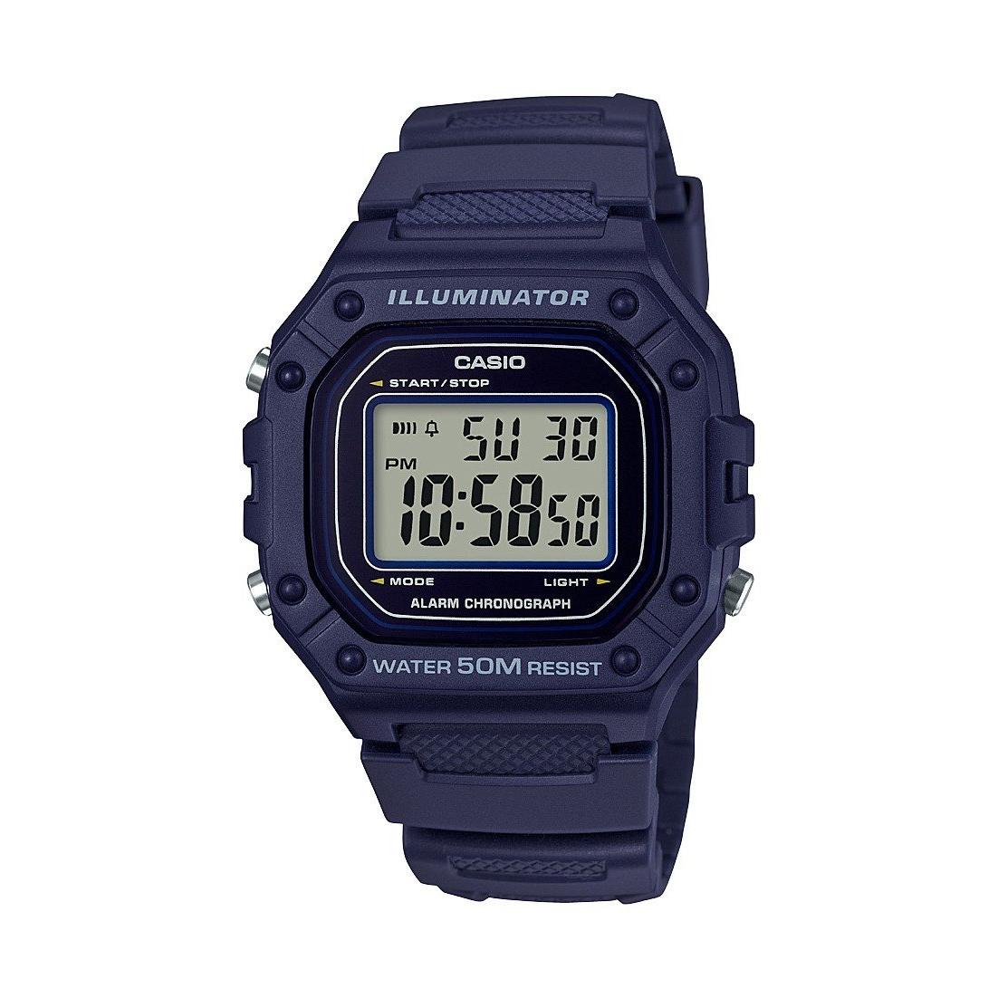 CASIO digital watch W-218h-2av resin strap 50m water resist - alarm - light