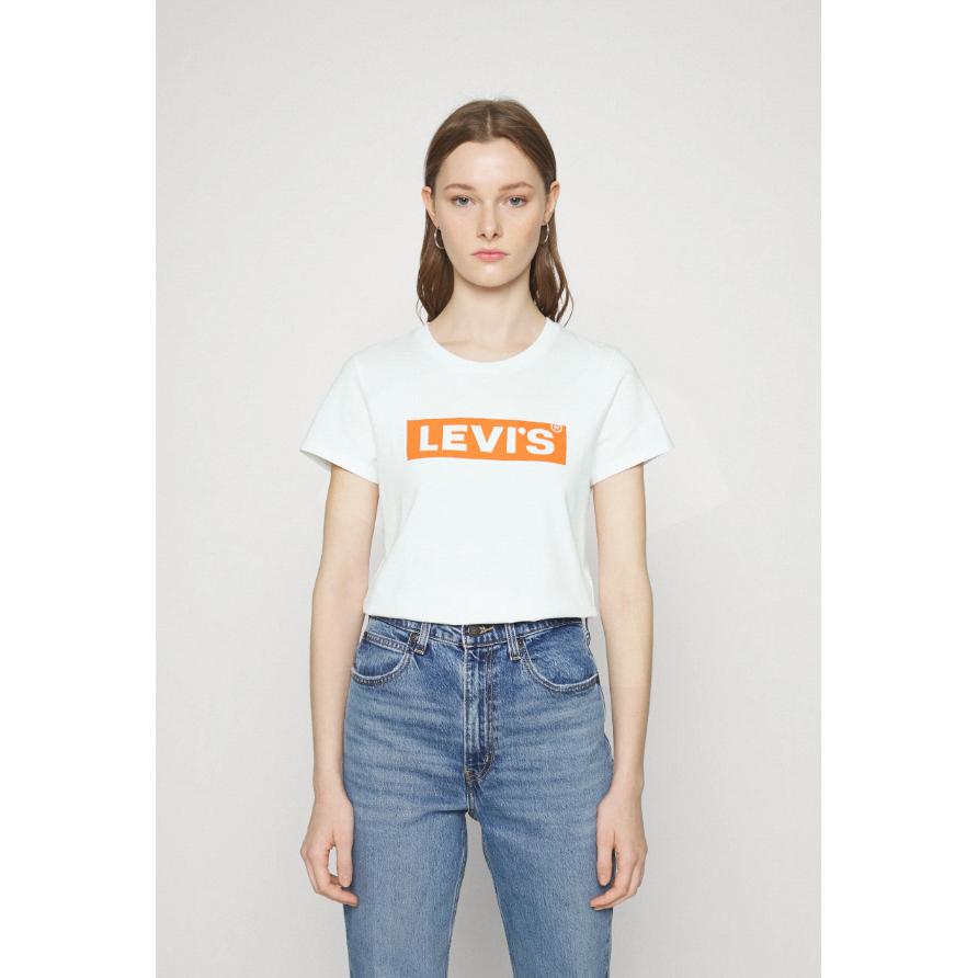 Levi's Camiseta Básica con Logo para Mujer, Color Blanco, 100% Algodón, Diseño Casual y Urbano.