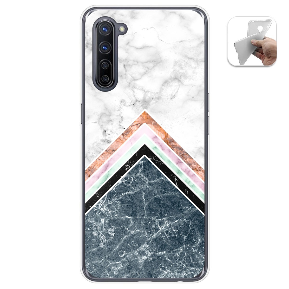 Tumundosmartphone Funda Gel Tpu para Oppo Find X2 Lite diseño Mármol 05 Dibujos