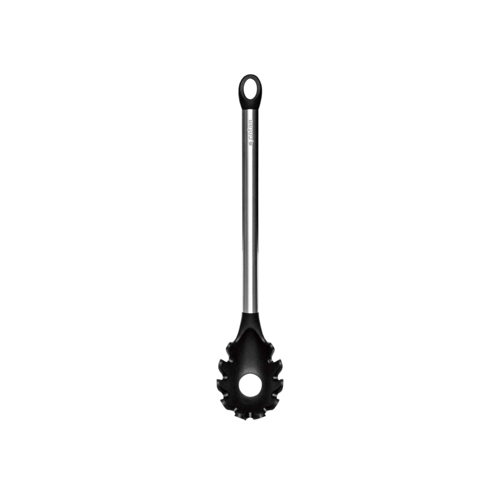 COFAN - Cuchara para Pasta Modelo Neige | Fabricado en Silicona con mango Inox. I Medida: 34 cm | Resistente hasta 220 °C
