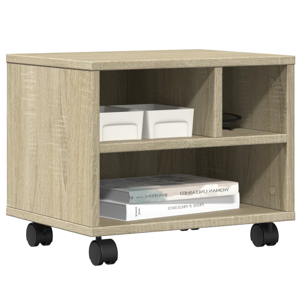 vidaXL Soporte para impresora con ruedas 41x32x34,5 cm Color Blanco,  Gris hormigón,  Gris sonoma y mas