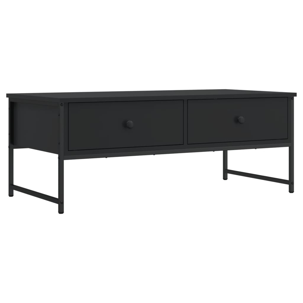 vidaXL Mesa de centro madera de ingeniería negro 101x49x39,5 cm