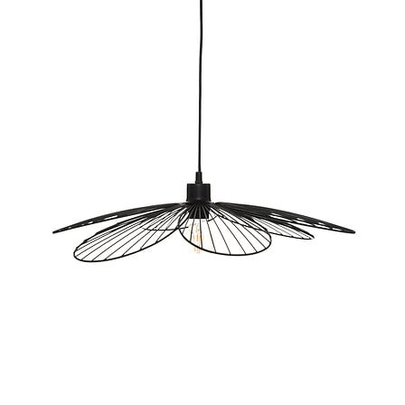 Lámpara colgante flor diám. 57 cm metal negro