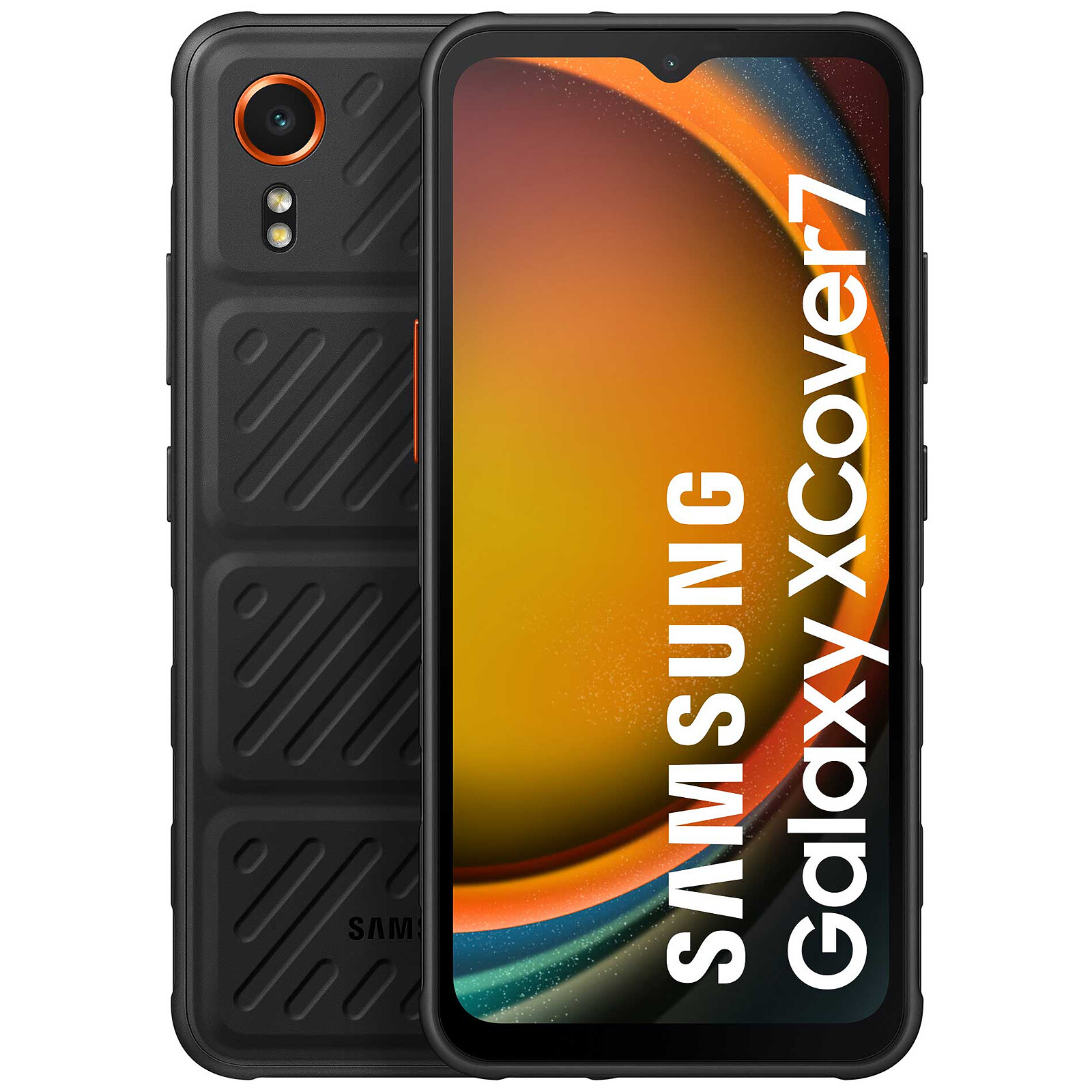 Samsung Galaxy Xcover 7 5G smartphone with 6.6" FHD+ display, Octa-core processor, 6GB RAM, 128GB storage, IP68 waterproof rating, MIL-STD-810H durability, ideal for extreme environments, 5G connectivity for fast mobile access.