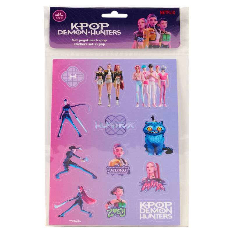 Set Pegatinas Stationery Kpop Demon Hunters 10,50x14,80cm.