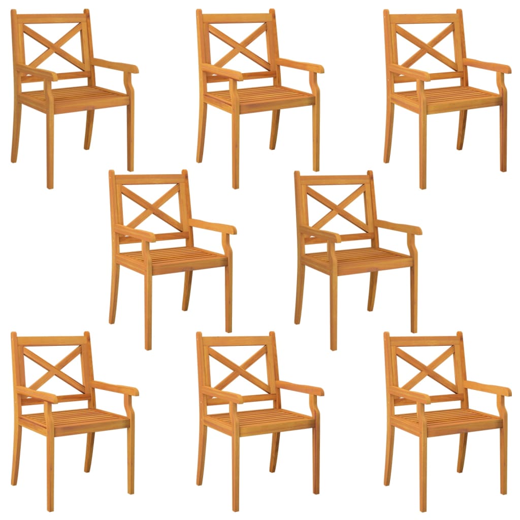 vidaXL Sillas de comedor de jardín madera maciza de acacia Set de 2/3/4/6/8