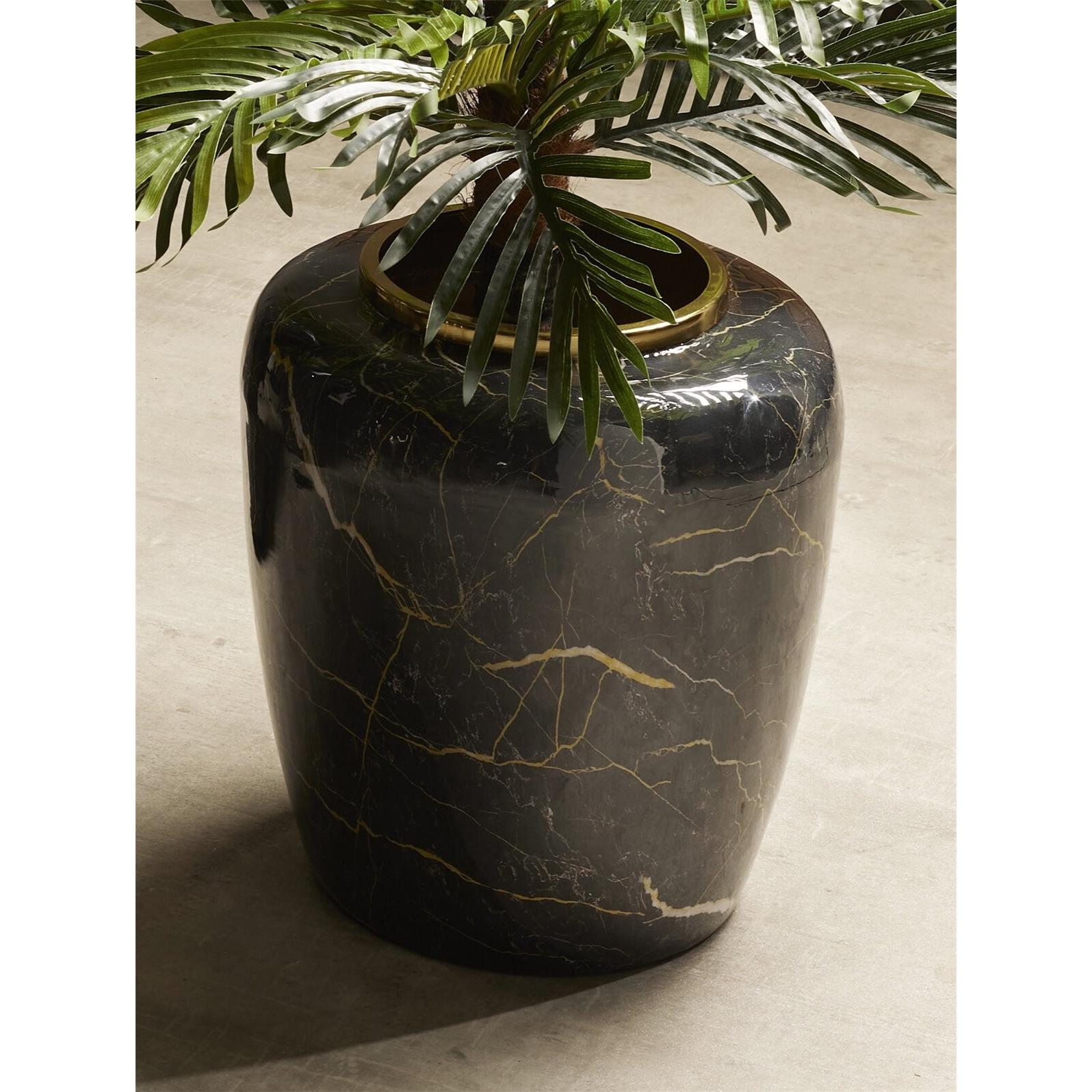 Jarron imit. marmol negro y beige 36 cms. 33dx36 cms. El mejor complemento para tu hogar.