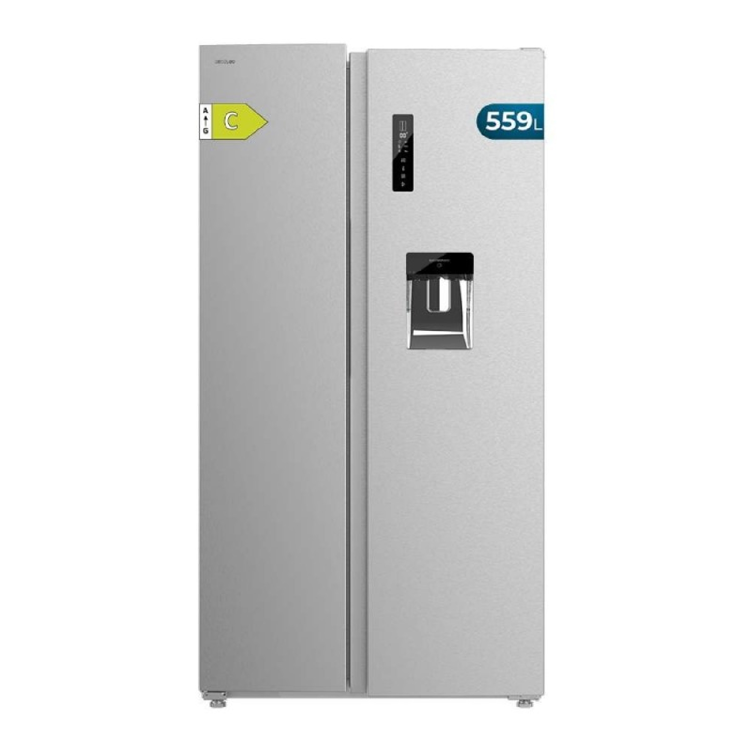 Cecotec Frigorífico Americano 559L Total No Frost con Dispensador de Agua Bolero CoolMarket SBS 559 Inox C 177x91cm
