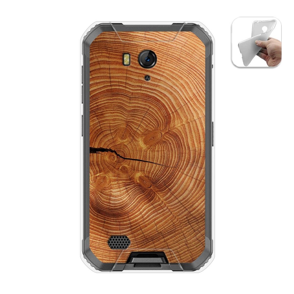 Tumundosmartphone Funda Gel Tpu para Ulefone Armor X6 diseño Madera 04 Dibujos