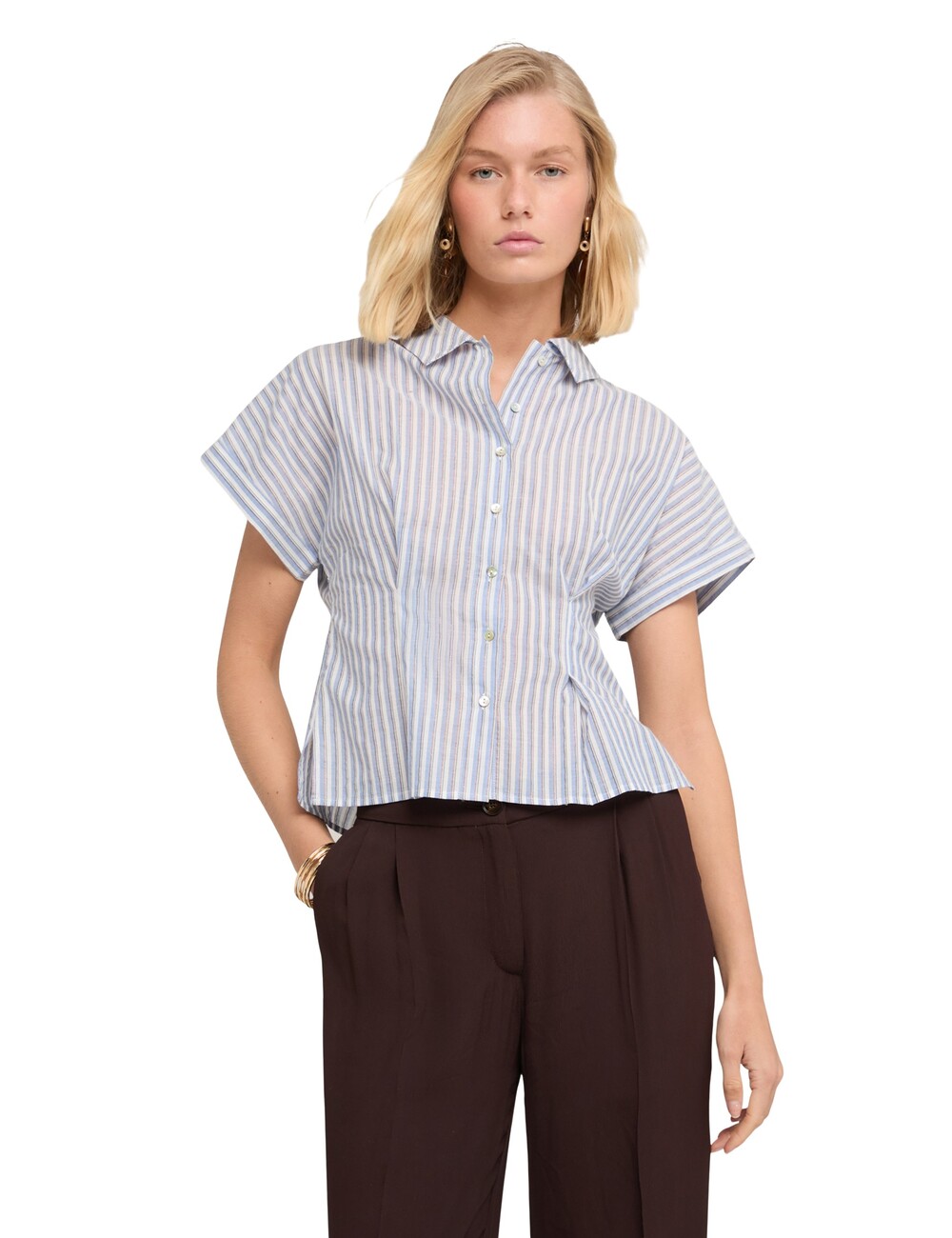 Motivi - Camisa de muselina a rayas lurex