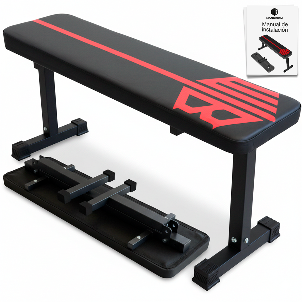 ManiBoom Banco de Pesas PLEGABLE Musculacion, Capacidad de Carga Extrema 300 KG, Banco de Entrenamiento Banco de Fitness Para el Hogar Para el Entrenamiento Total del Cuerpo