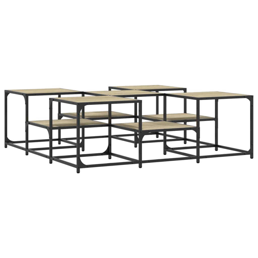 Vidaxl Mesa de Centro Madera de Ingeniería 121x121x40 Cm Negro
