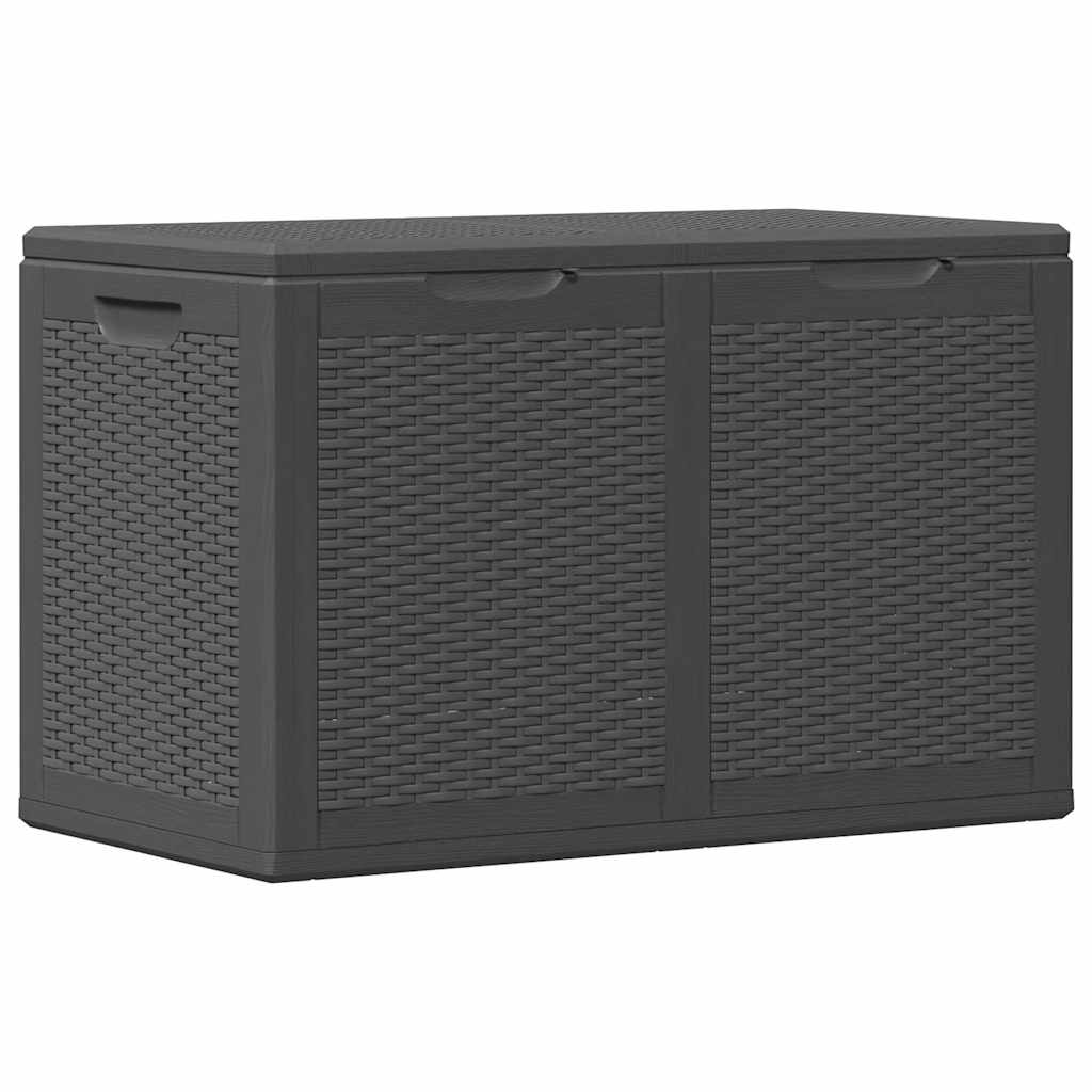vidaXL Caja de almacenaje para jardín 180 L PP ratán negra