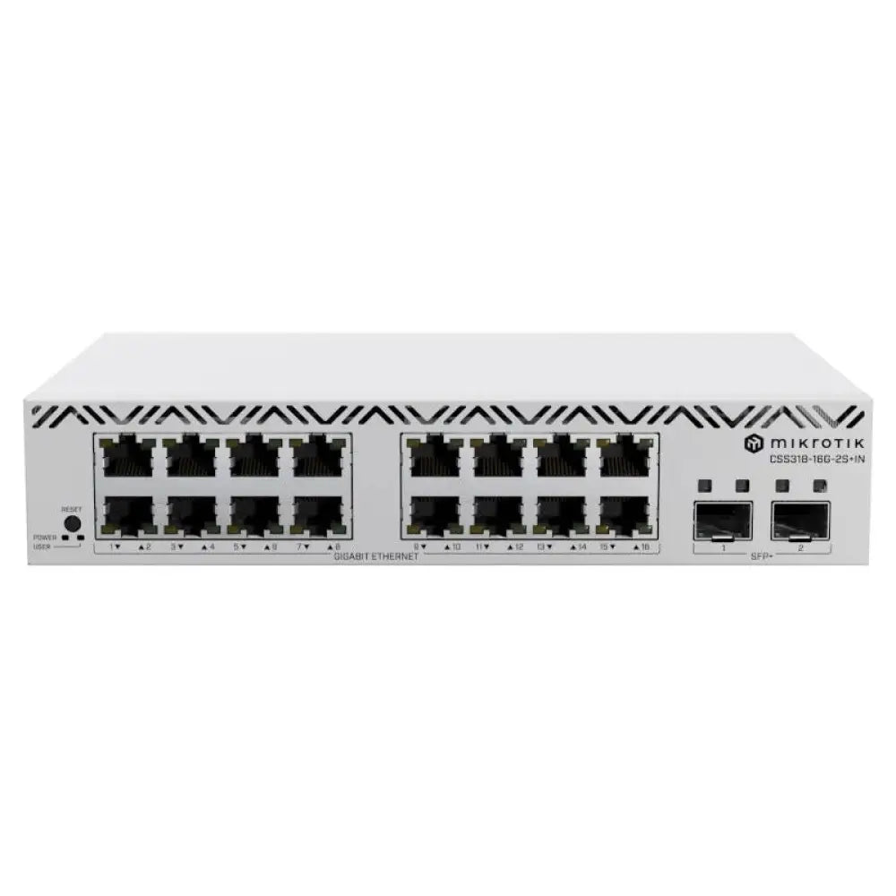 Switch gestionado Mikrotik CSS318-16G-2S+IN 16 puertos Gigabit 2 SFP+ Rack Apilable Blanco