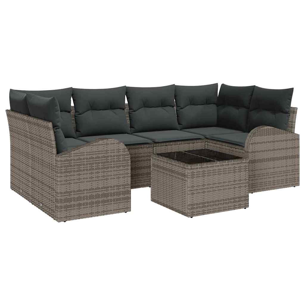 vidaXL Conjunto de sofá de jardín Gris 55 x 55 x 37 cm ratán sintético