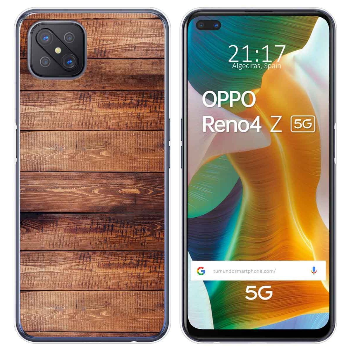 Tumundosmartphone Funda Gel Tpu para Oppo Reno 4Z 5G diseño Madera 02 Dibujos