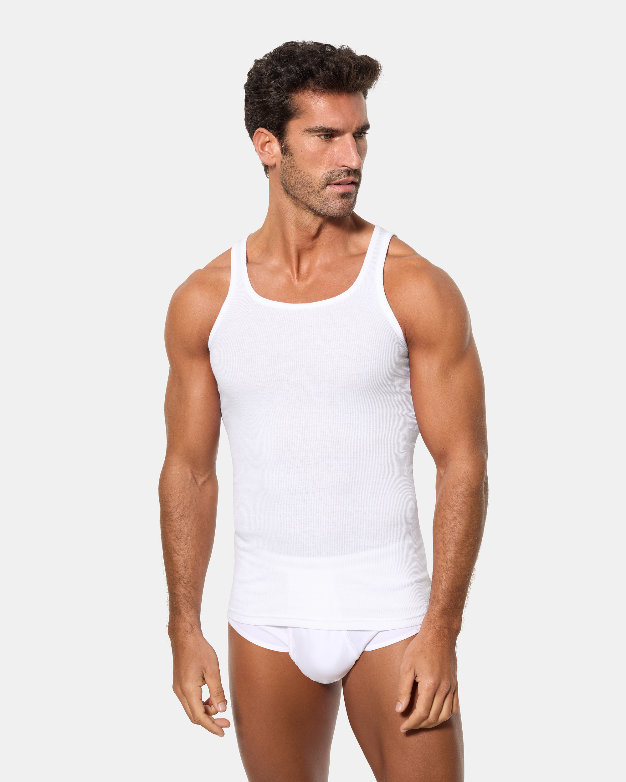 Abanderado Camiseta interior de hombre en color blanco de tirantes