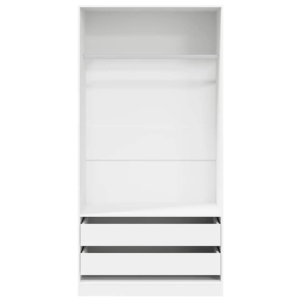 Armario de madera contrachapada blanco 100x50x200 cm