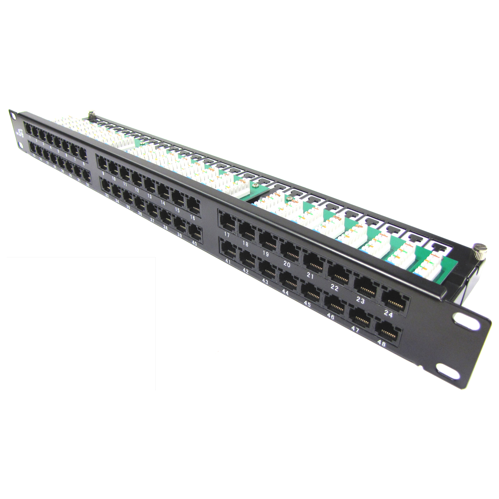Patch panel de 48 RJ45 Cat.5e UTP 1U negro - RackMatic