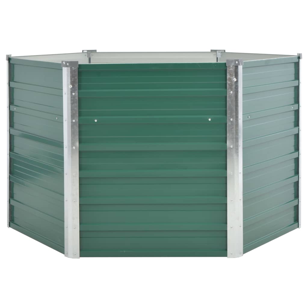 vidaXL Arriate de acero galvanizado 129x77 cm Color Gris,  Verde,  Marrón y mas