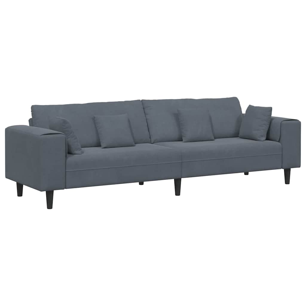 Sofá Gris oscuro 250 x 77 x 76 cm Terciopelo
