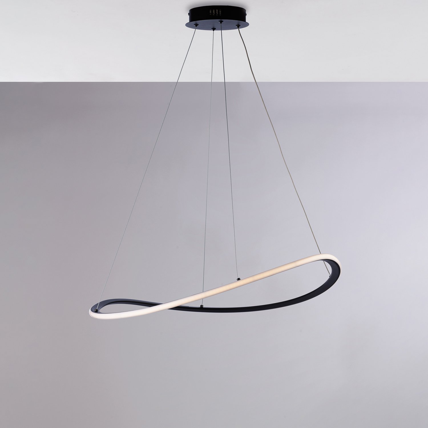Negro Modern roky del Metal de la suspensión Led Ct Integrado with teledirigide