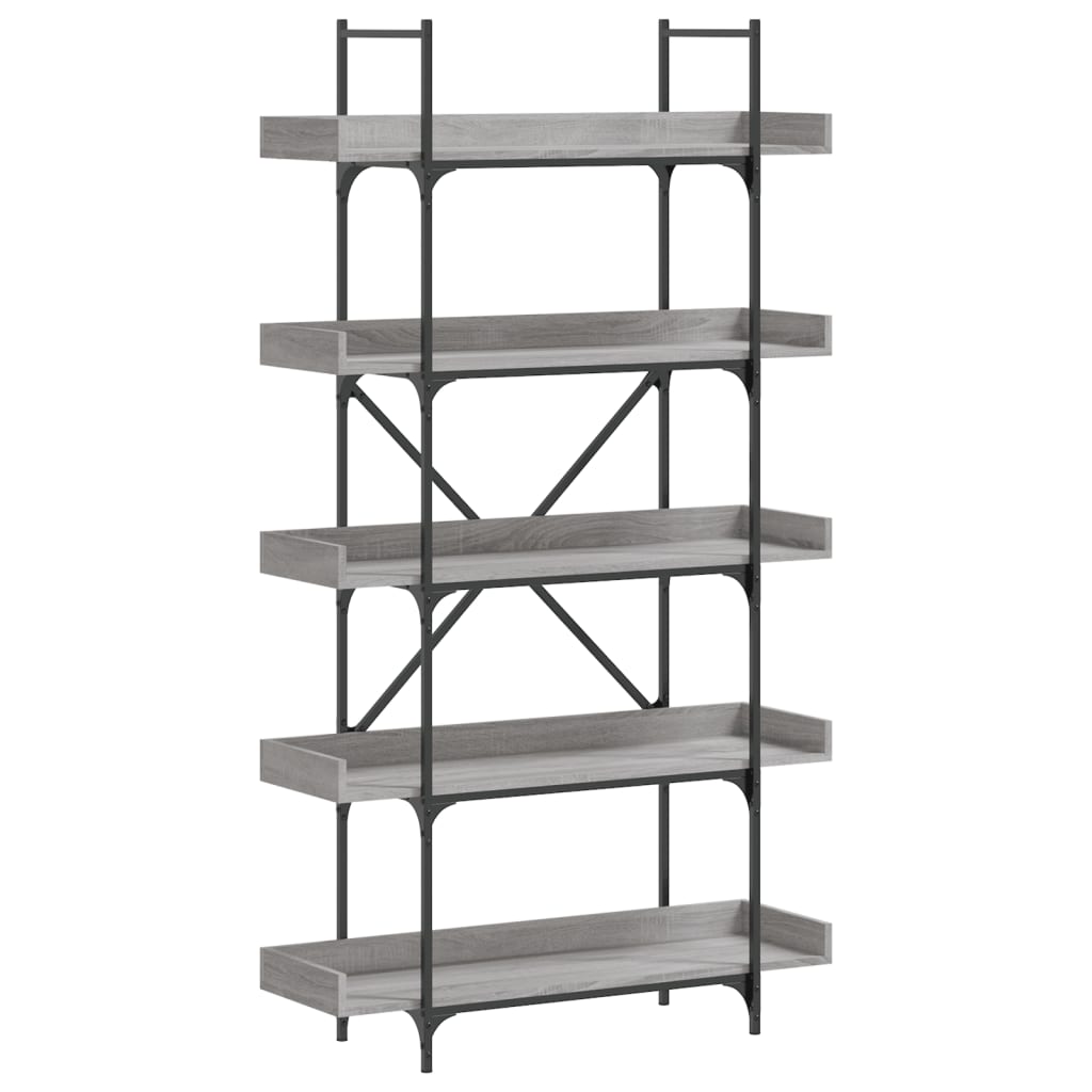 Vidaxl Librería 5 Estantes Madera Gris Sonoma 100x33x180,5 Cm