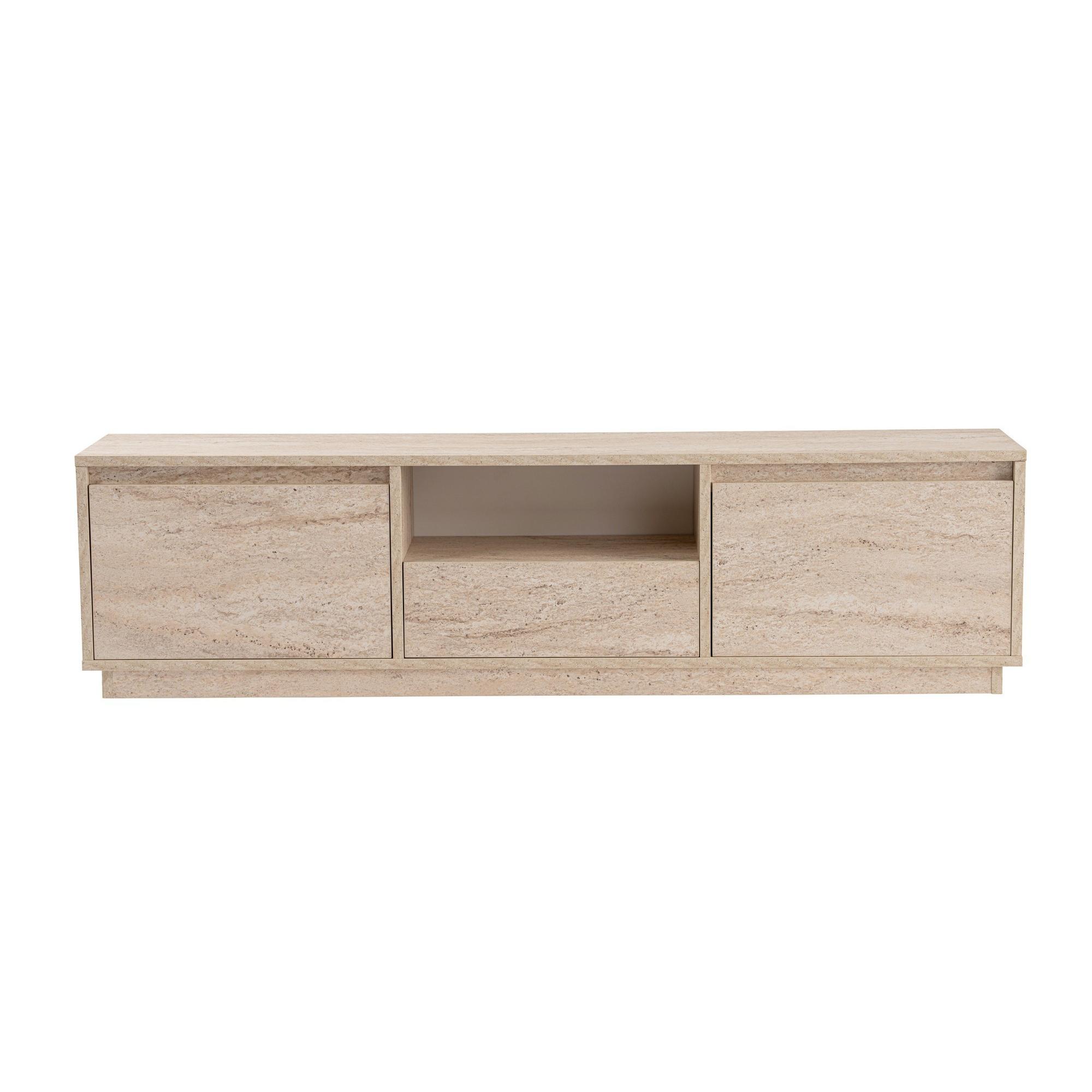 Habitat y Jardin - Soporte de TV de madera "Vanguard" - 160 x 29 x 42 cm - Travertino