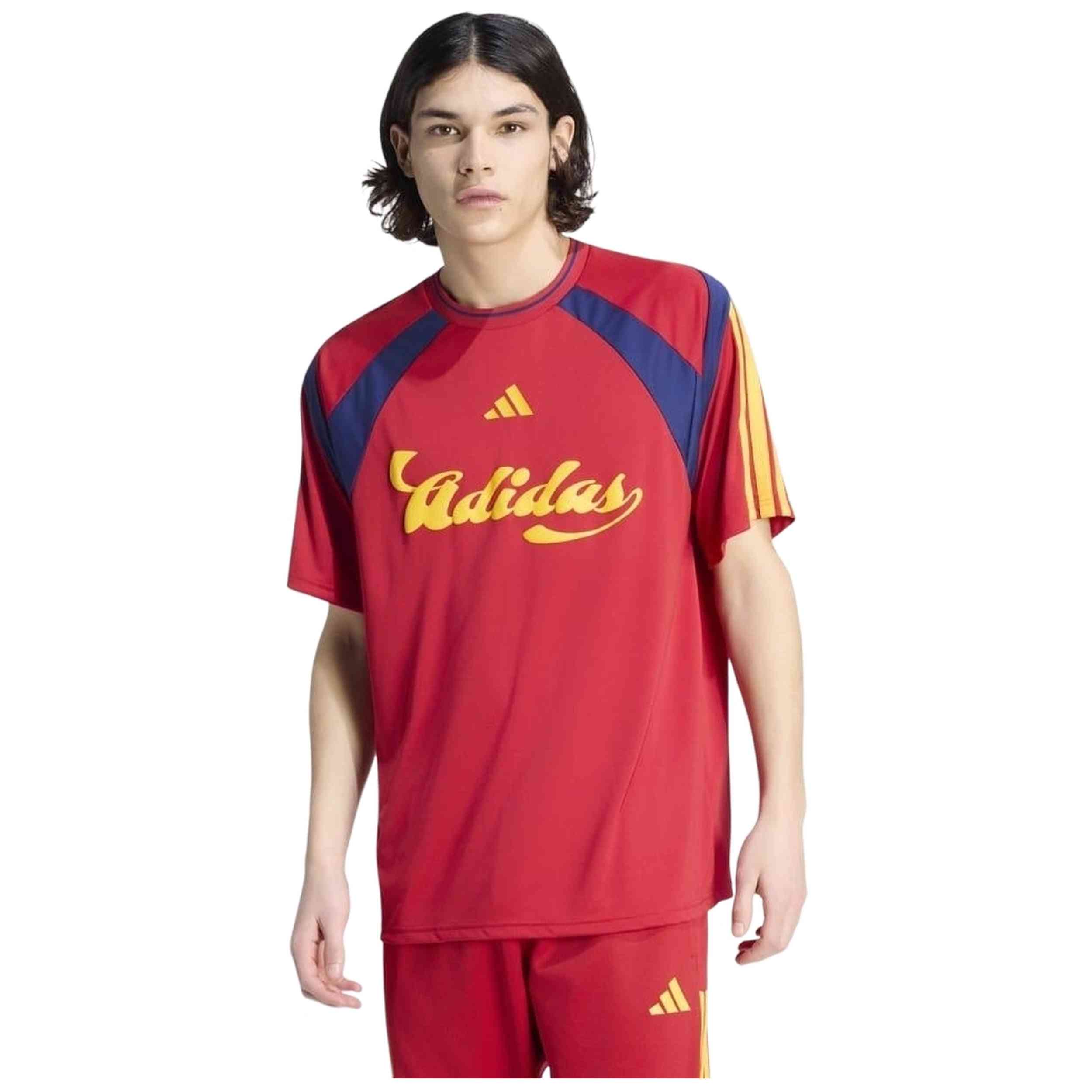 Camiseta De Manga Corta Adidas modelo KC5653 para Hombre en color Rojo
