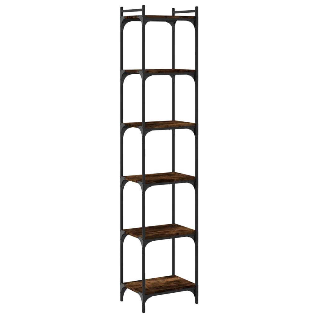 Vidaxl Librería 6 Estantes Madera Ingeniería 40x30x188cm Negro