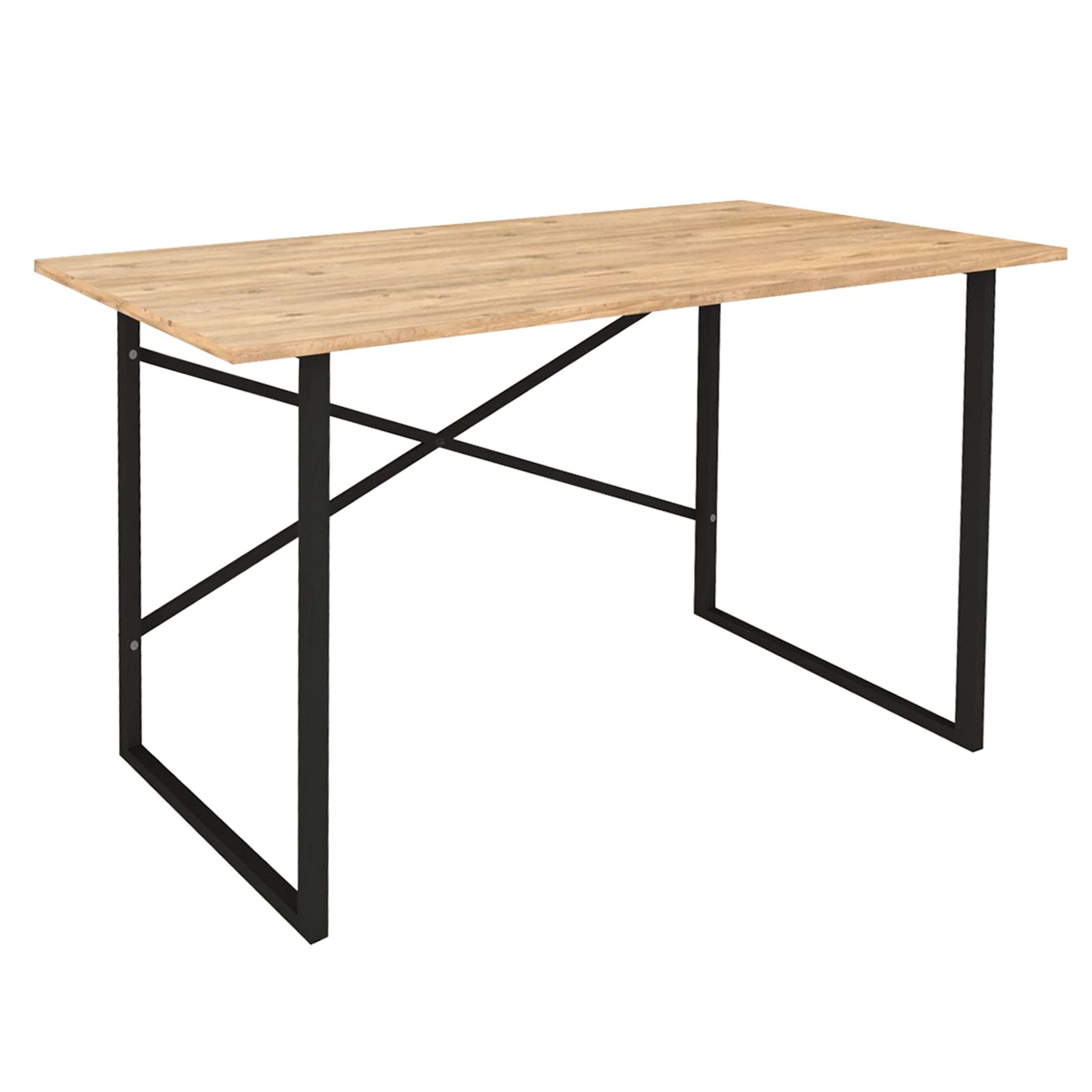 Miroytengo Mesa Escritorio Rus Industrial Roble y Negro 120 cm
