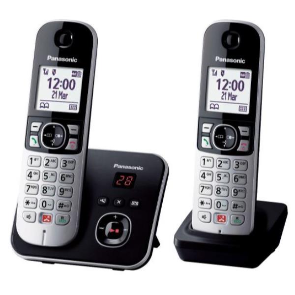 Panasonic KX-TG6862JTB teléfono Teléfono DECT Identificador de llamadas Negro, Plata