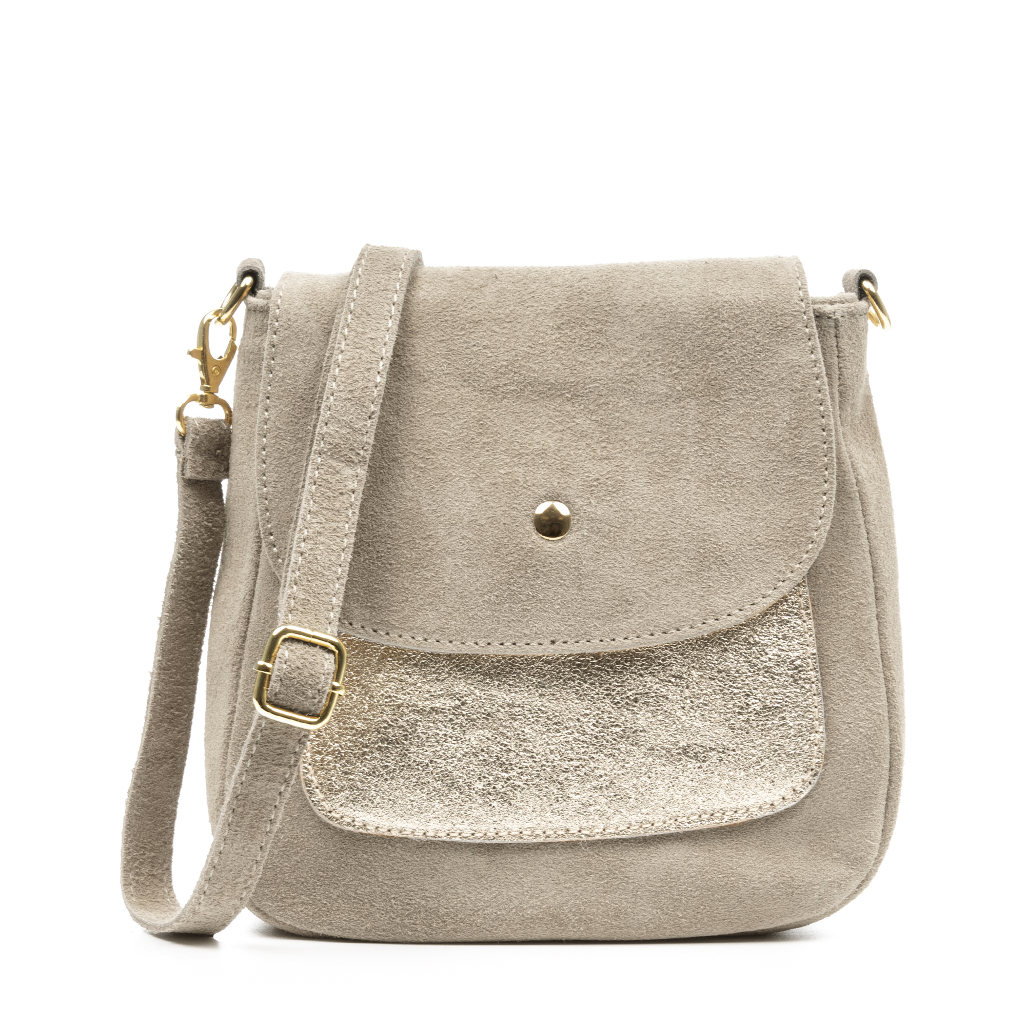 Firenze Artegiani. Altissimo bolso bandolera mujer. Piel auténtica Gamuza combinada con Gamuza Lacada brillante. Made in Italy. Vera Pelle Italiana.