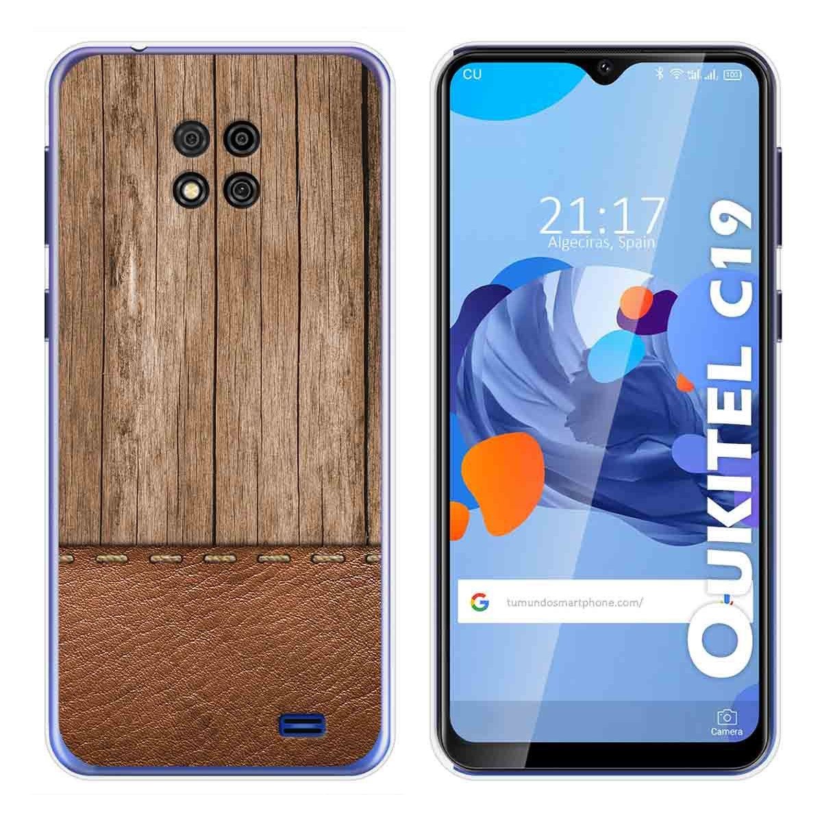 Tumundosmartphone Funda Gel Tpu para Oukitel C19 diseño Madera 09 Dibujos