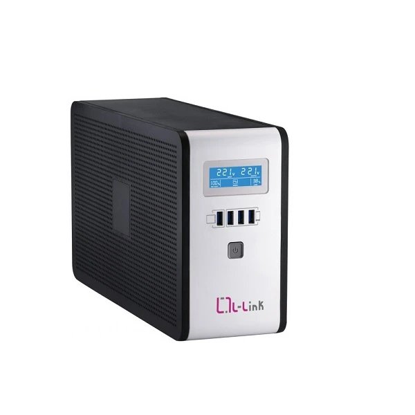 L-Link - SAI UPS Line-Interactive 2000VA 1200W LL-7720 con estabilización de tensión, display LCD y software de apagado automático para equipos informáticos