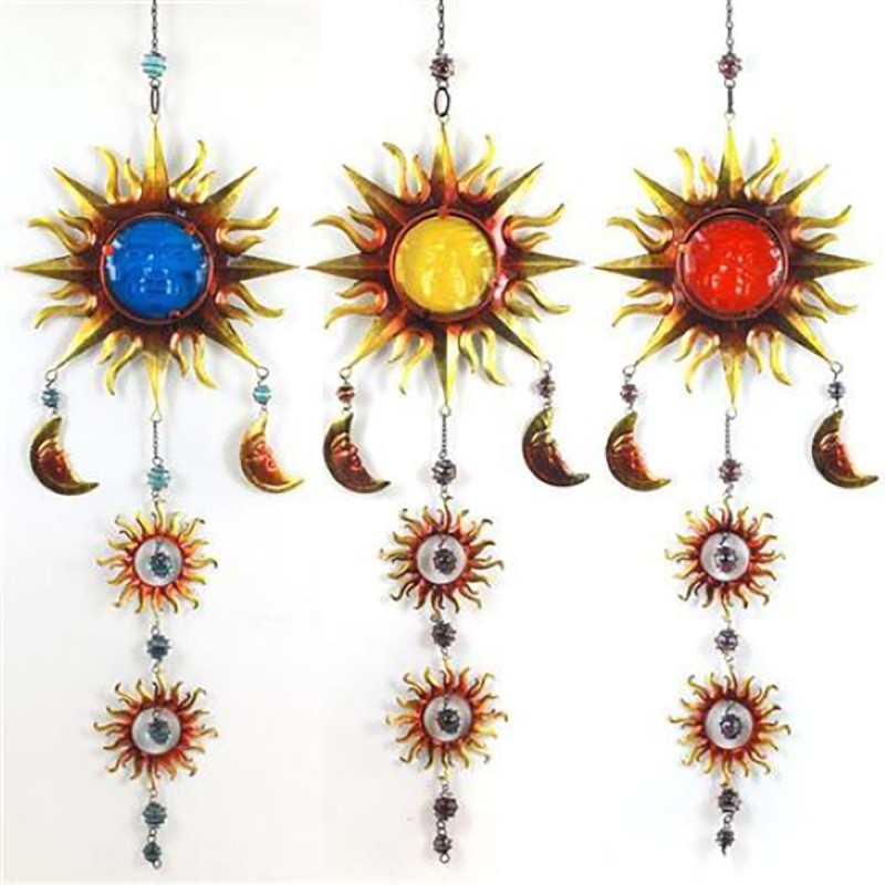 SIGNES GRIMALT Adornos Pared Metálicos Sol Pared Metalico Jardín 40x40 Cm 2 U. Multicolor 2094