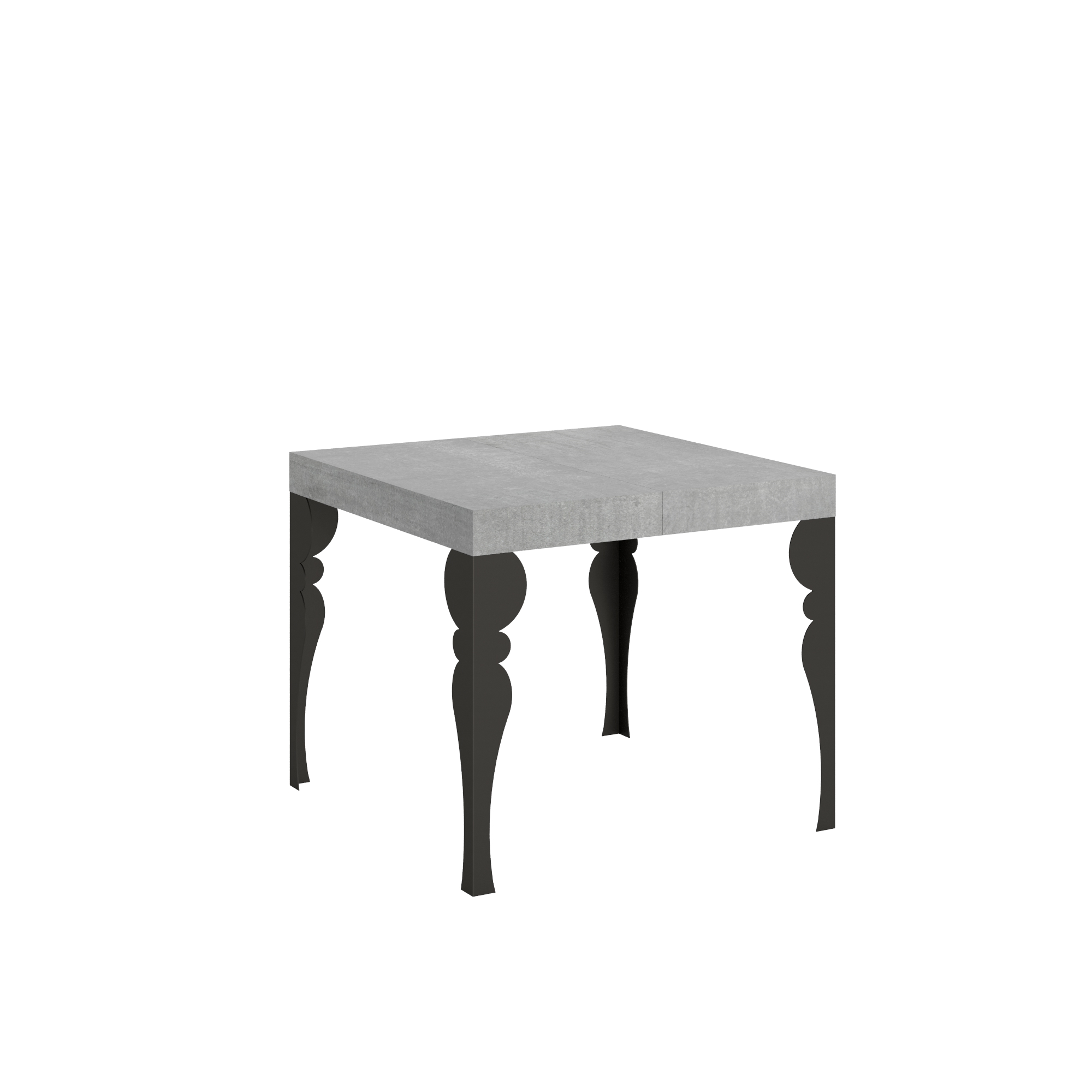 Mesa extensible 90x90/246 cm Paxon Estructura de cemento Antracita - Itamoby