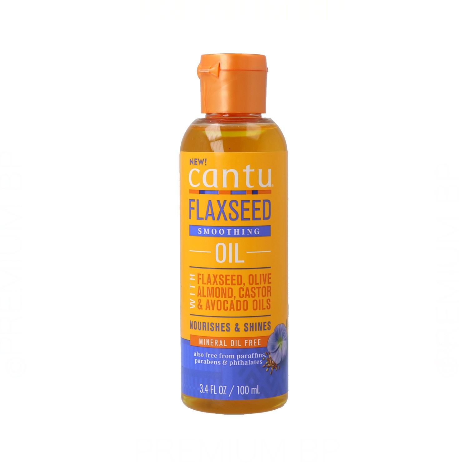 Cantu - Cantu flaxseed smoothing aceite 3.4oz/100 ml, controla el cabello rebelde y el encrespamiento.