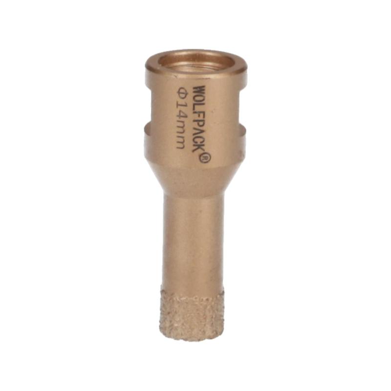 Corona diamante para amoladora ø 14 mm. conexión rosca m14. corte seco