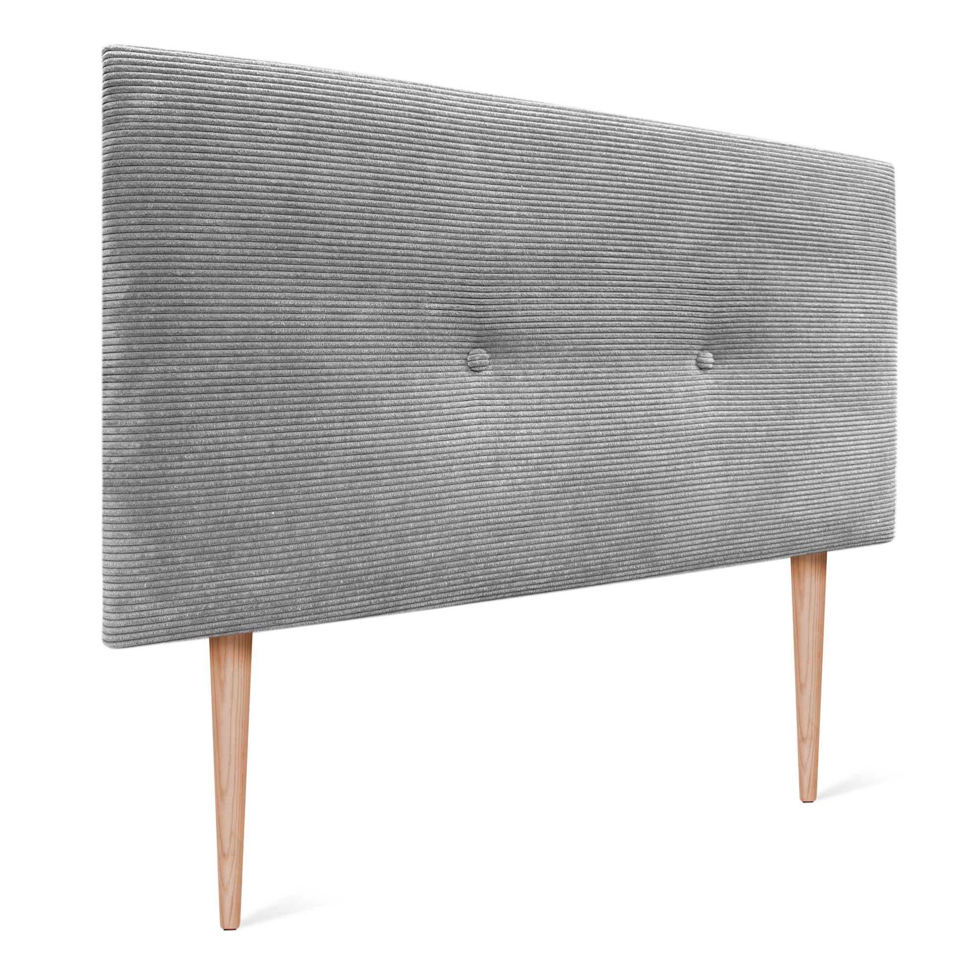 DHOME Cabecero de Pana Liso con Botones y Patas Alta Gama Moderno 4cm Grosor